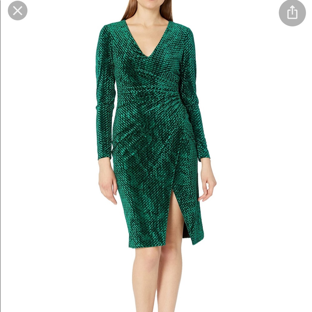 Black halo green velvet dress. Size 6. Never worn.